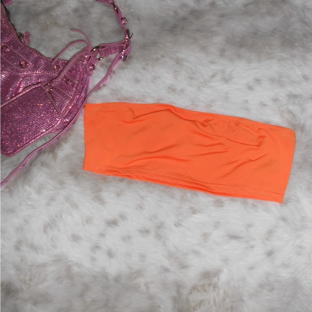 Orange Bandeau Top